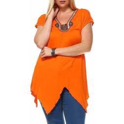 White Mark Fenella Top Plus Size - Orange