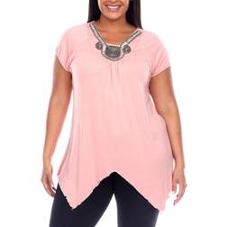 White Mark Fenella Top Plus Size - Rose