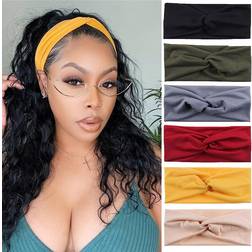 Xtrend Twisted Cross Elastic Headbands 6-pack