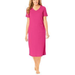 Woman Within Ribbed Sleepshirt Plus Size - Raspberry Sorbet