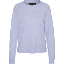 Vero Moda Doffy O-Neck Long Sleeved Knitted Sweater - Blue/Jacaranda