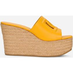 Dolce & Gabbana Calf leather wedge sandals giallo_medio