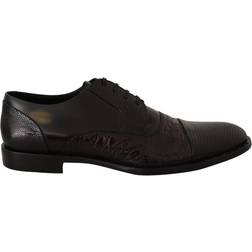 Dolce & Gabbana Black Leather Exotic Skins Formal Shoes