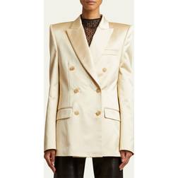 Khaite Nathan satin blazer beige