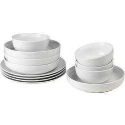 Euro Ceramica Essential 12-Piece Classic Dinner Set 12