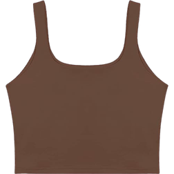 ReoRia Women’s Sexy Cropped Tank Top - Coffee