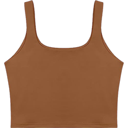 ReoRia Women’s Sexy Cropped Tank Top - Brown