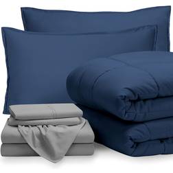 Bare Home Bed-in-A-Bag Bed Linen Gray, Blue (264.2x228.6)