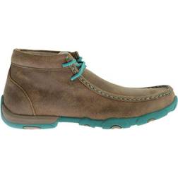 Twisted X Chukka Driving Mocs - Brown/Turquoise Leather