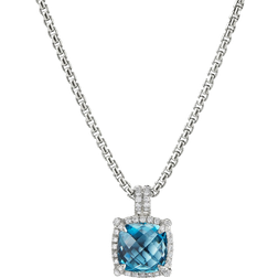 David Yurman Chatelaine Pendant Necklace 9mm - Silver/Topaz/Diamonds