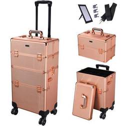 BYOOTIQUE Rolling Makeup Case 2in1 Cosmetic Train Case