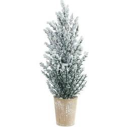 Melrose Decorative Potted Snowy Pine Tree Basket