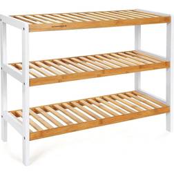 Songmics Bamboo Natural/White Skohylle 70x55cm