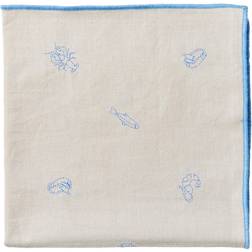 Broste Copenhagen Bestickte Sea Stoffserviette Blau (45x45cm)