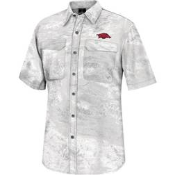 Colosseum Men's White Arkansas Razorbacks Realtree Aspect Charter Full-Button Fishing Shirt