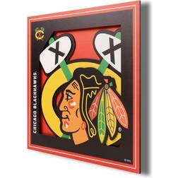 YouTheFan Chicago Blackhawks 12'' x 3D Logo Wall Art