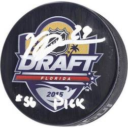 "Vince Dunn Seattle Kraken Autographed 2015 NHL Draft Logo Hockey Puck with #56 Pick" Inscription"