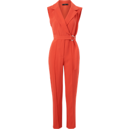 Mango Women's Belt Wrap Jumpsuit Coral Red Coral Red