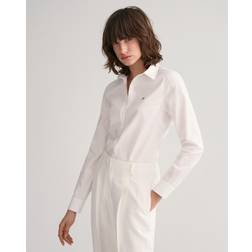 Gant Dame Slim fit Oxford skjorte med stræk Hvid