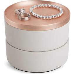 Umbra tesora jewellery box concrete/copper two compartments