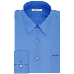 Van Heusen Big & Tall Classic/Regular Fit Wrinkle Free Poplin Solid Dress Shirt - Pacifico