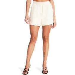 Steve Madden Fonda Womens Faux Leather Embossed High-Waist Shorts beige