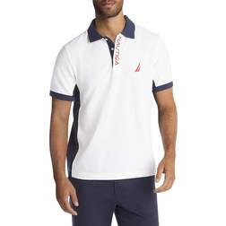 Nautica Men's Short Sleeve Color Block Polo Shirt - Bright White