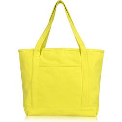 Dalix 20" Solid Color Soft Tote Bag - Yellow