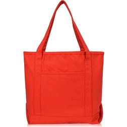 Dalix 20" Solid Color Soft Tote Bag - Red