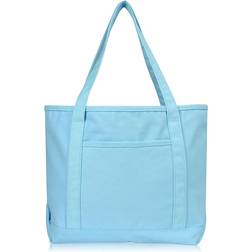 Dalix 20" Solid Color Soft Tote Bag - Light Blue