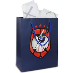 Cota global large baseball sports gift bag with tissue paper set 13 inch