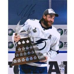 Victor Hedman Tampa Bay Lightning Autographed x 2020 Stanley Cup Champions Raising Conn Smythe Photograph