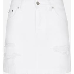 Dolce & Gabbana Denim Mini Skirt With Tears