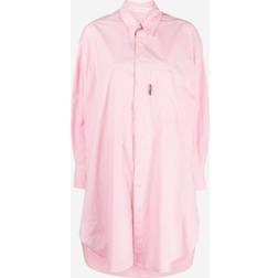 Palm Angels Logo Cotton Poplin Shirt Dress