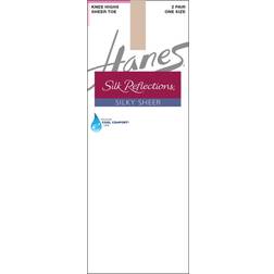 Hanes Women Silk Reflections 2-Pack Silky Sheer Sandalfoot Knee High 725