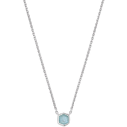 Kendra Scott Davie Pendant Necklace - Silver/Aquamarine
