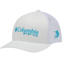 Columbia PFG Logo Mesh Snapback High Crown - White/Atoll/Marlin