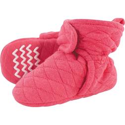 Hudson Baby Quilted Booties - Dark Pink