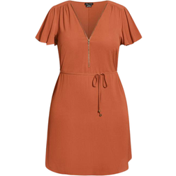 City Chic Sweet Fling Dress - Cinnamon