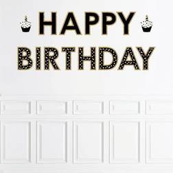Big Dot of Happiness Adult happy birthday gold birthday party large banner wall decals happy birthday