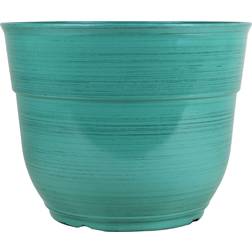 Garden Elements Glazed Brushed Happy Large Planter Dark Aqua