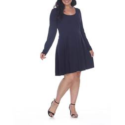 White Mark Jenara Dress Plus Size - Navy