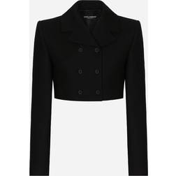 Dolce & Gabbana Short double-breasted twill jacket black