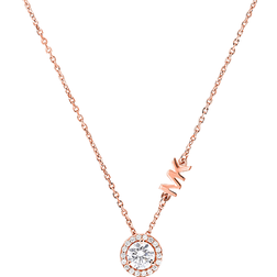 Michael Kors Pavé Halo Necklace - Rose Gold/Transparent