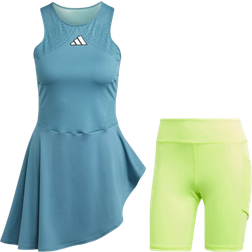 Adidas Aeroready Pro Tennis Dress - ArcticFusion/Lucid Lemon