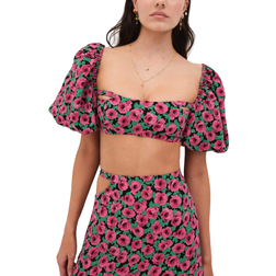For Love & Lemons Dolcetto Crop Top - Red