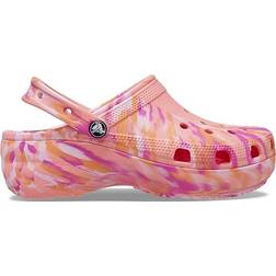 Crocs Classic Platform Marbled Clog - Guava/Multi