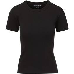 Veronica Beard Pruitt Ribbed Tee - Black