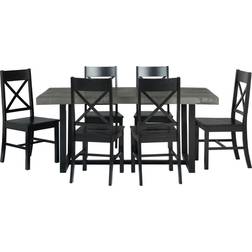 Walker Edison C72DSTRGBL-7 Dining Set 36x72" 7