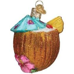 Old World Christmas Tropical Coconut Drink Hanging Figurine